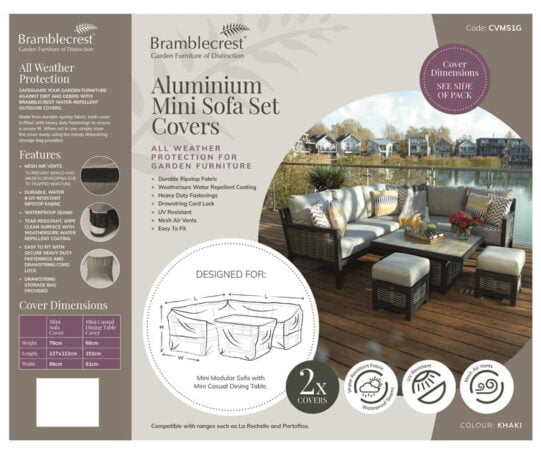 Bramblecrest Aluminium Mini Sofa Set Covers